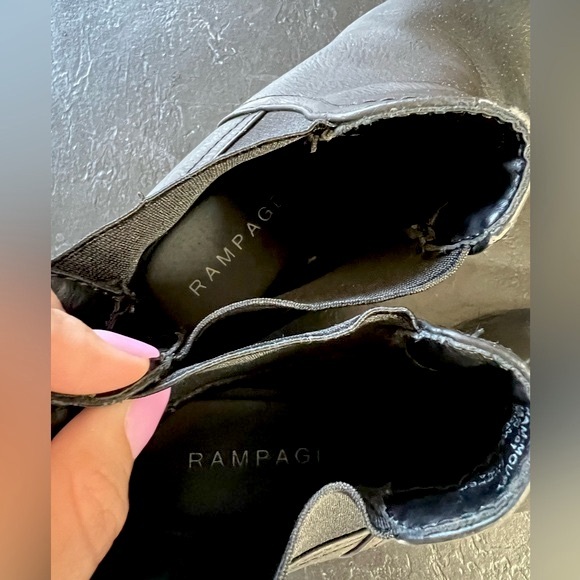 Short Faux Leather Black Wedge Heel short Booties. Size 8.5. Easy on/off - Picture 6 of 17